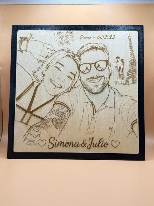 Turn Your Photo Into Wood Art | Custom Laser Engraved Portrait | 3D Printed Frame | Memory Keepsake