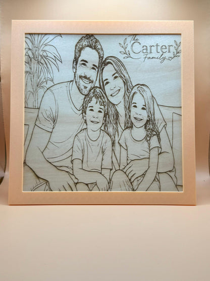 Turn Your Photo Into Wood Art | Custom Laser Engraved Portrait | 3D Printed Frame | Memory Keepsake