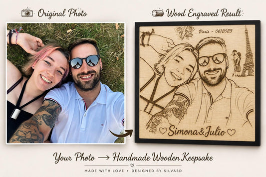 Turn Your Photo Into Wood Art | Custom Laser Engraved Portrait | 3D Printed Frame | Memory Keepsake