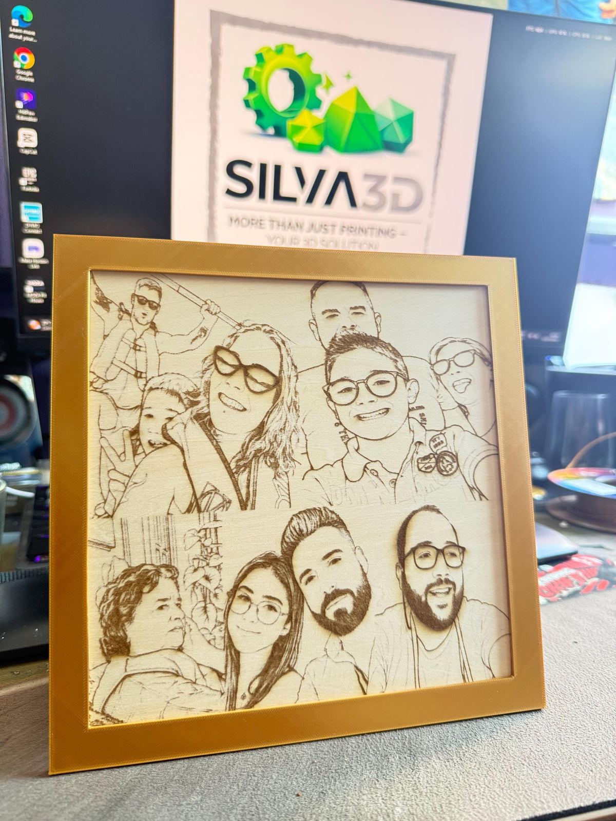 Turn Your Photo Into Wood Art | Custom Laser Engraved Portrait | 3D Printed Frame | Memory Keepsake