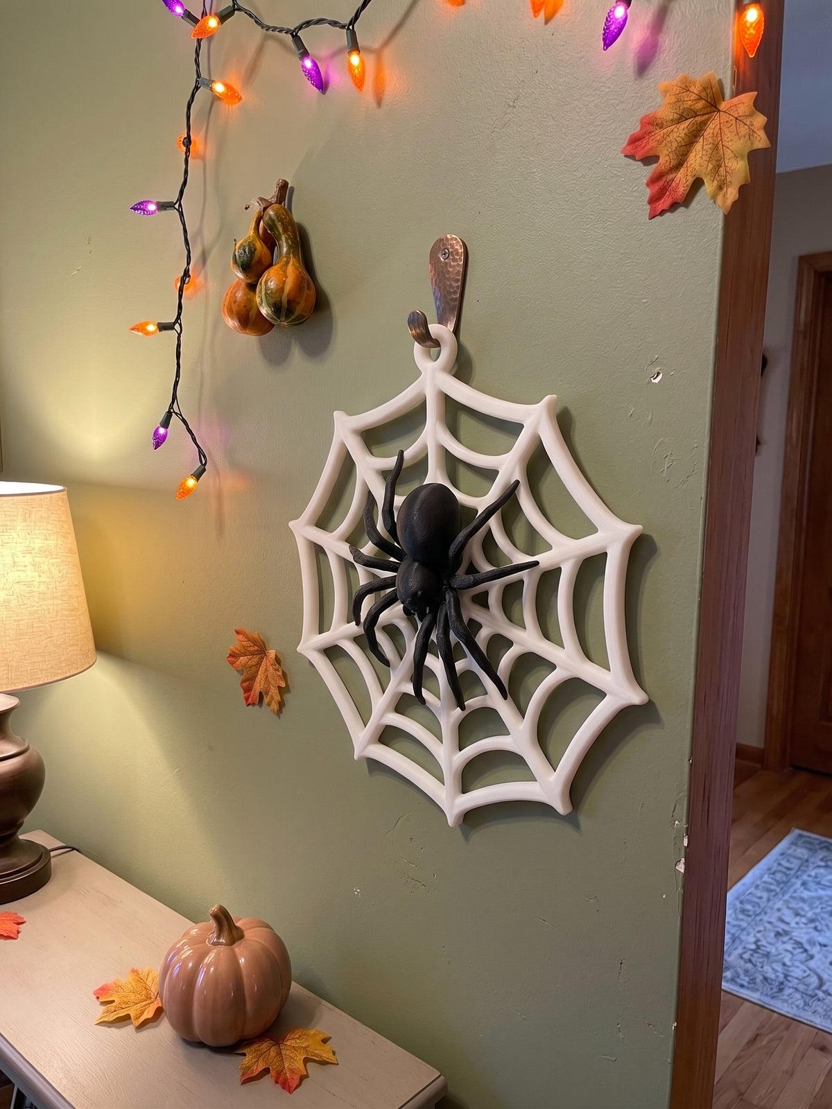 Custom-Colour Spider Web Wall Hanging – Halloween Decoration
