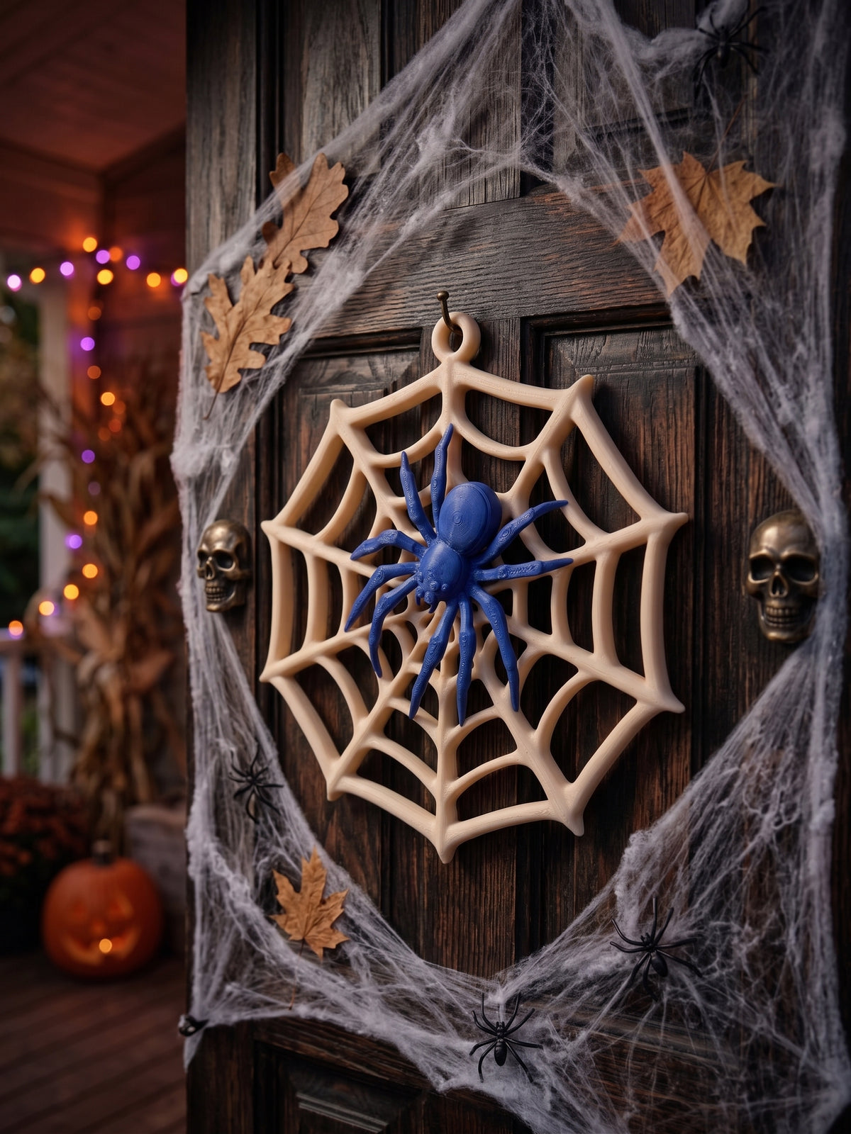 Custom-Colour Spider Web Wall Hanging – Halloween Decoration
