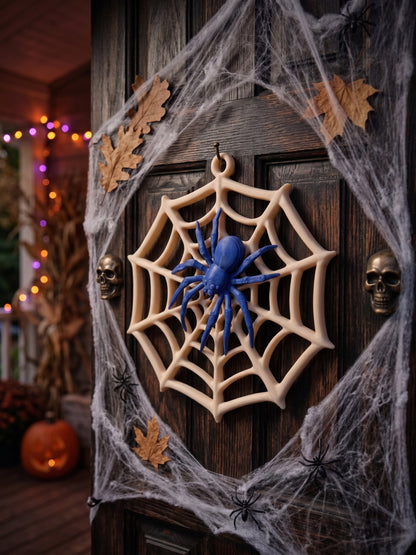 Custom-Colour Spider Web Wall Hanging – Halloween Decoration