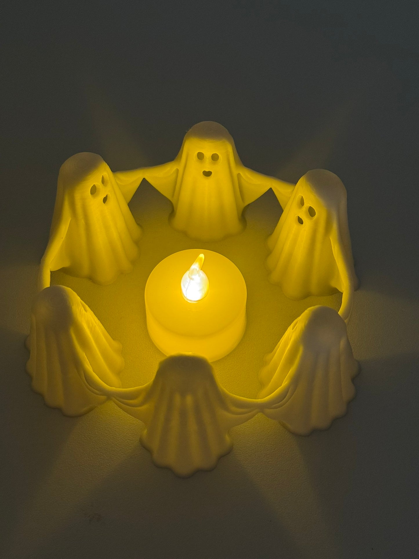 Ghost Circle LED Candle Holder – Halloween Decoration