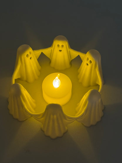 Ghost Circle LED Candle Holder – Halloween Decoration