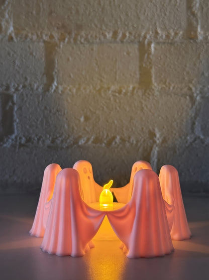 Ghost Circle LED Candle Holder – Halloween Decoration