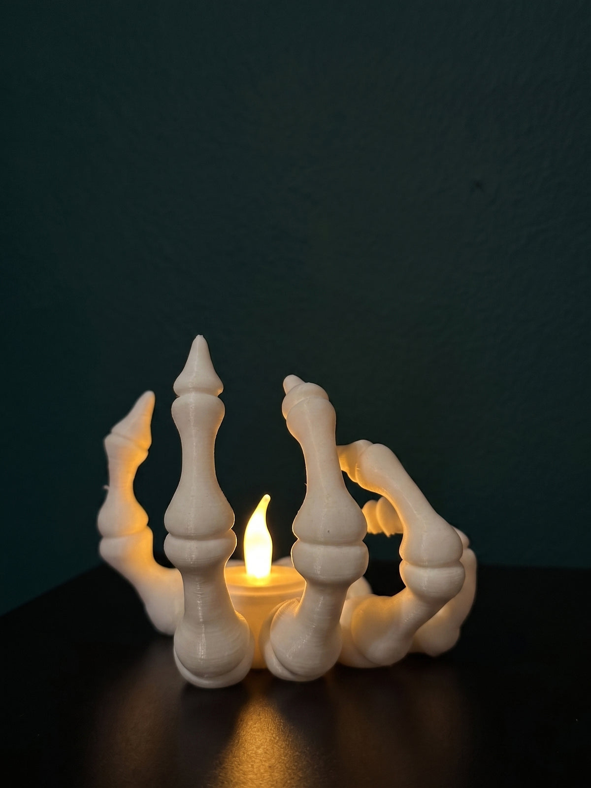 Skeletal Hand LED Candle Holders – Set of 2 Halloween Decorations