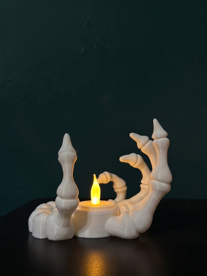 Skeletal Hand LED Candle Holders – Set of 2 Halloween Decorations