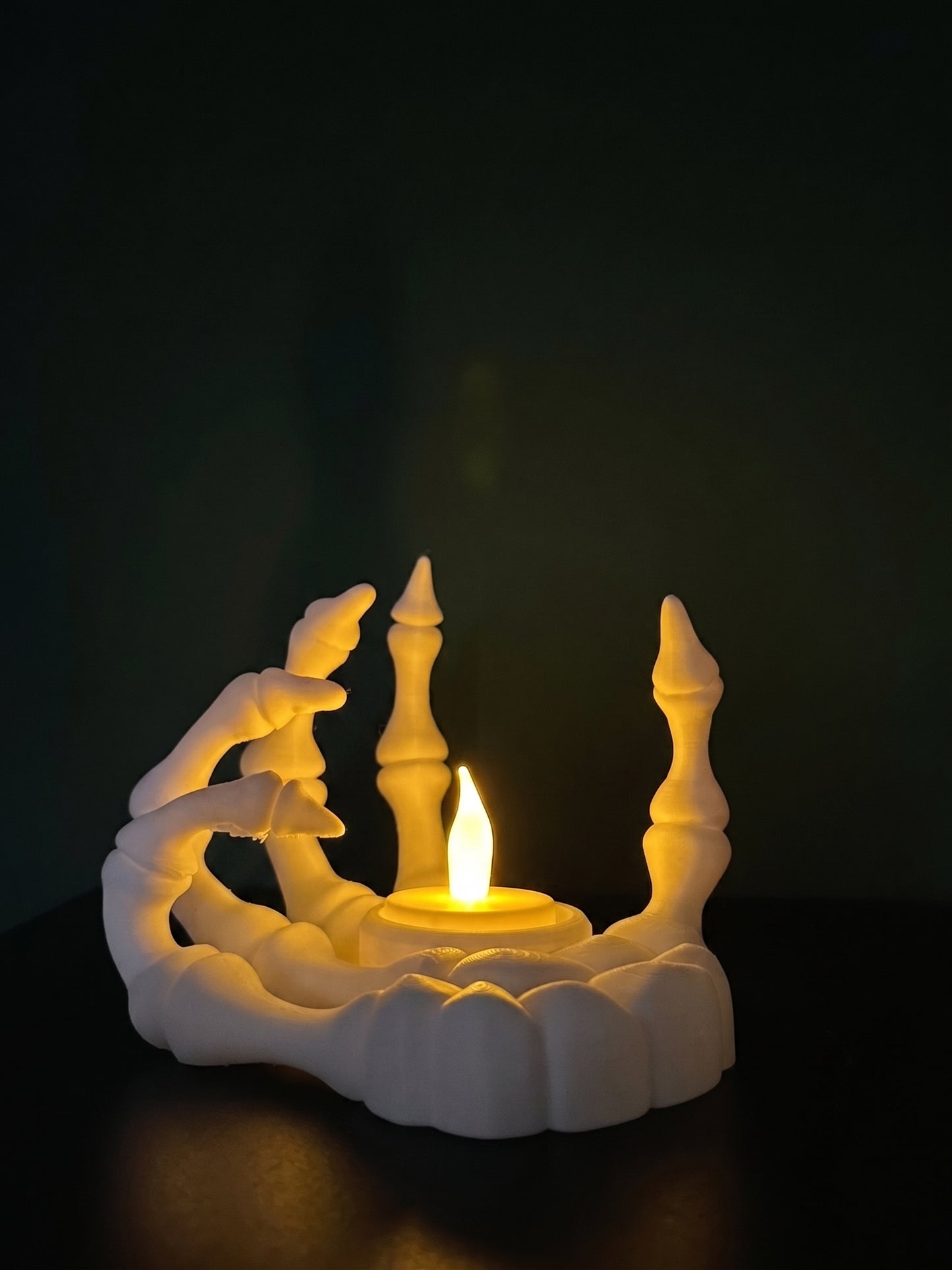 Skeletal Hand LED Candle Holders – Set of 2 Halloween Decorations