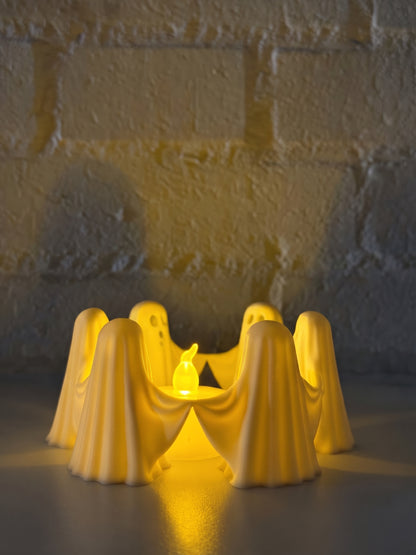 Ghost Circle LED Candle Holder – Halloween Decoration