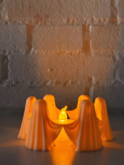 Ghost Circle LED Candle Holder – Halloween Decoration